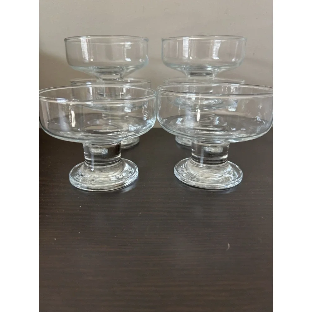 6 Pack Crystal Glass Dessert Bowls, 6.5 oz Ice Cream, Fruit, Pudding, VINTAGE